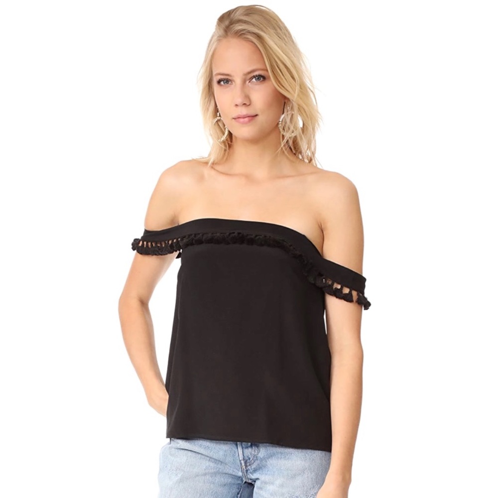 CAMI NYC Carly tasseled off the shoulder top Sz M